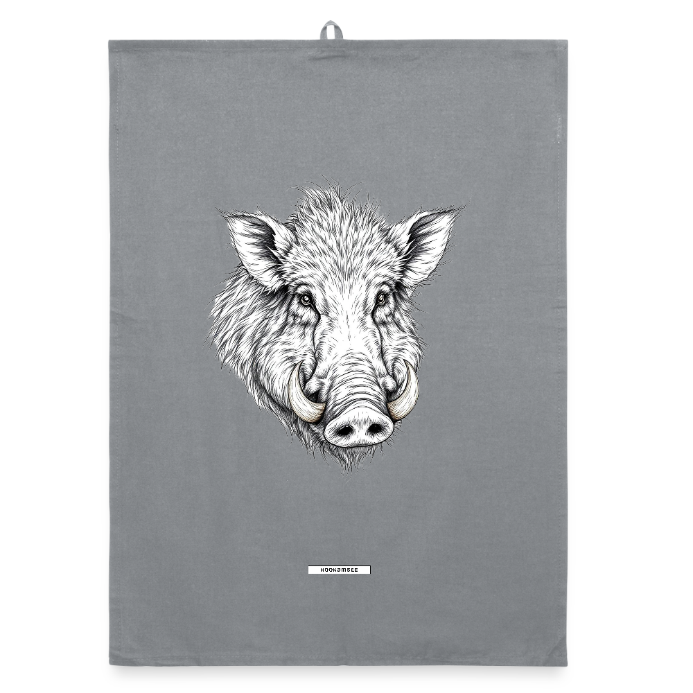 FAUNA WILDSCHWEIN Organic Geschirrtuch / Stoffserviette - Grau