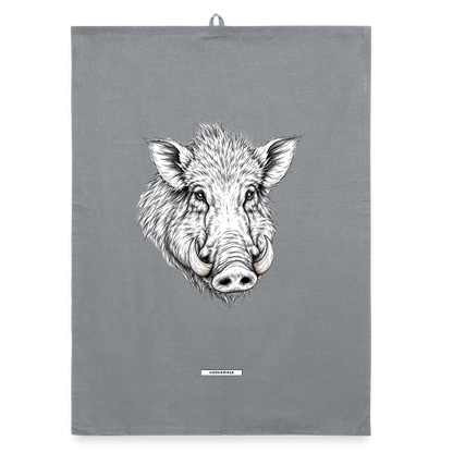 FAUNA WILDSCHWEIN Organic Geschirrtuch / Stoffserviette - Grau