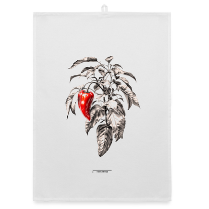 FLORA PAPRIKA Organic Geschirrtuch / Stoffserviette - Weiß