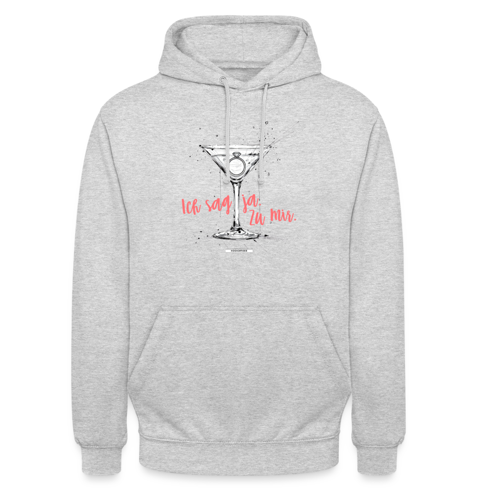Hoodie Ich sag ja. Zu mir. - Hellgrau meliert