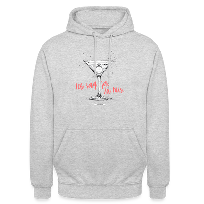 Hoodie Ich sag ja. Zu mir. - Hellgrau meliert