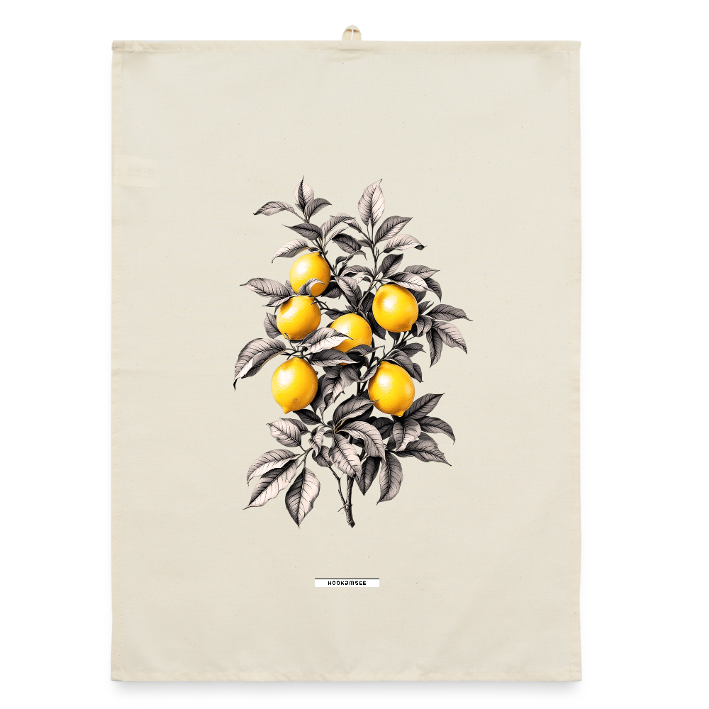 FLORA ZITRONEN Organic Geschirrtuch / Stoffserviette - Natur