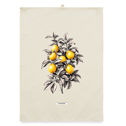 FLORA ZITRONEN Organic Geschirrtuch / Stoffserviette - Natur