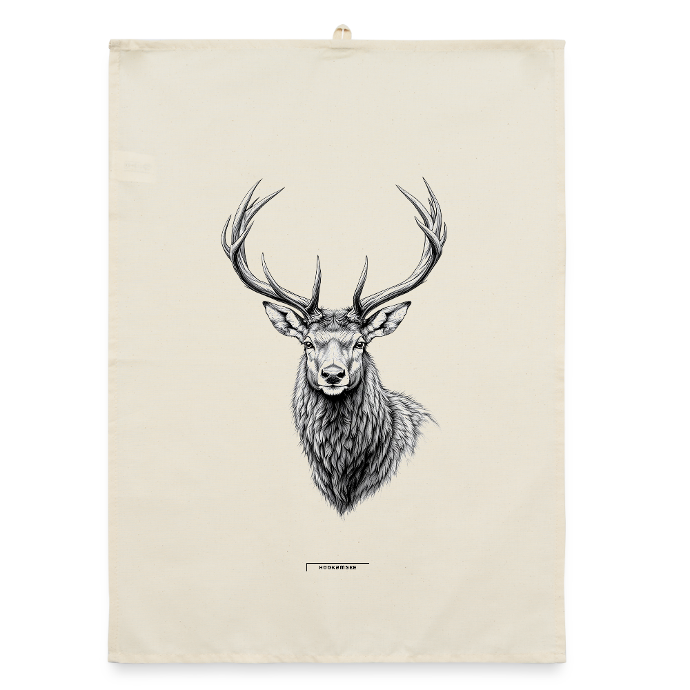 FAUNA HIRSCH Organic Geschirrtuch / Stoffserviette - Natur