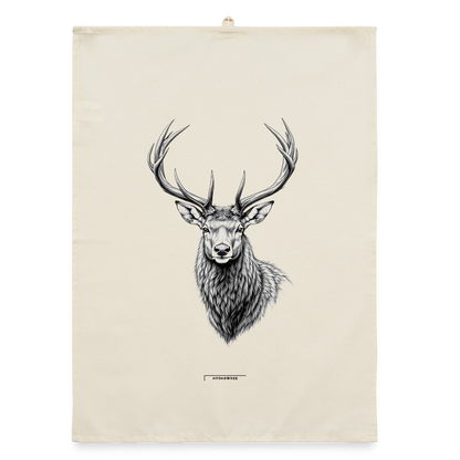 FAUNA HIRSCH Organic Geschirrtuch / Stoffserviette - Natur