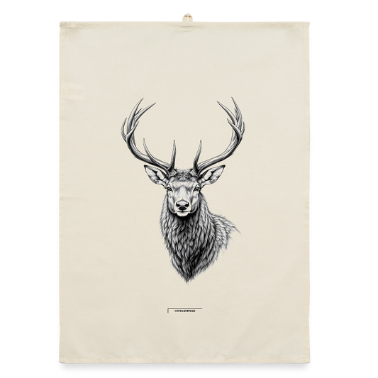 FAUNA HIRSCH Organic Geschirrtuch / Stoffserviette - Natur