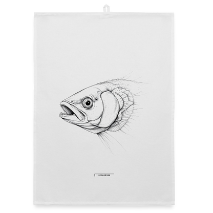 FAUNA FISCH Organic Geschirrtuch / Stoffserviette - Weiß