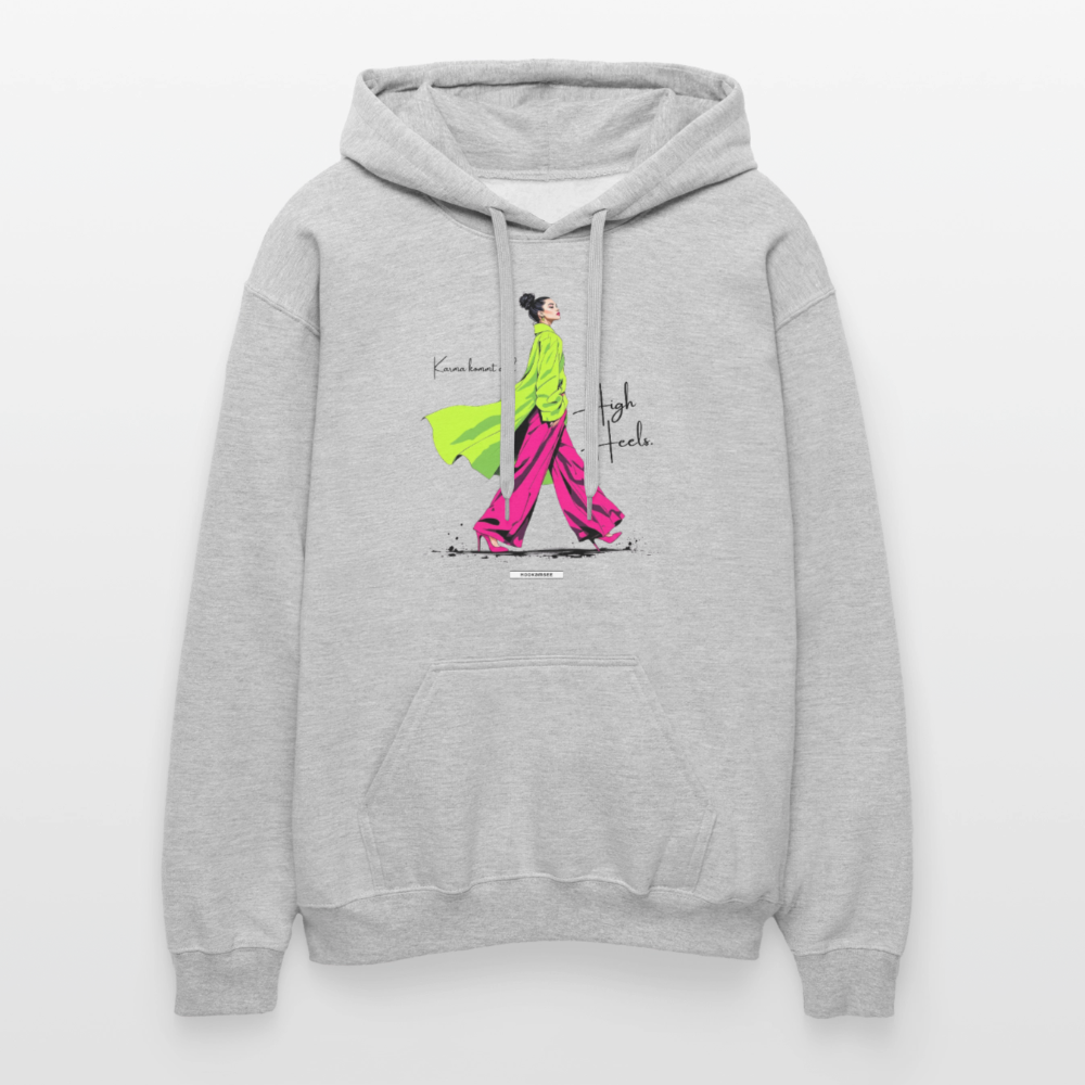 Hoodie Karma kommt auf High Heels - Hellgrau meliert