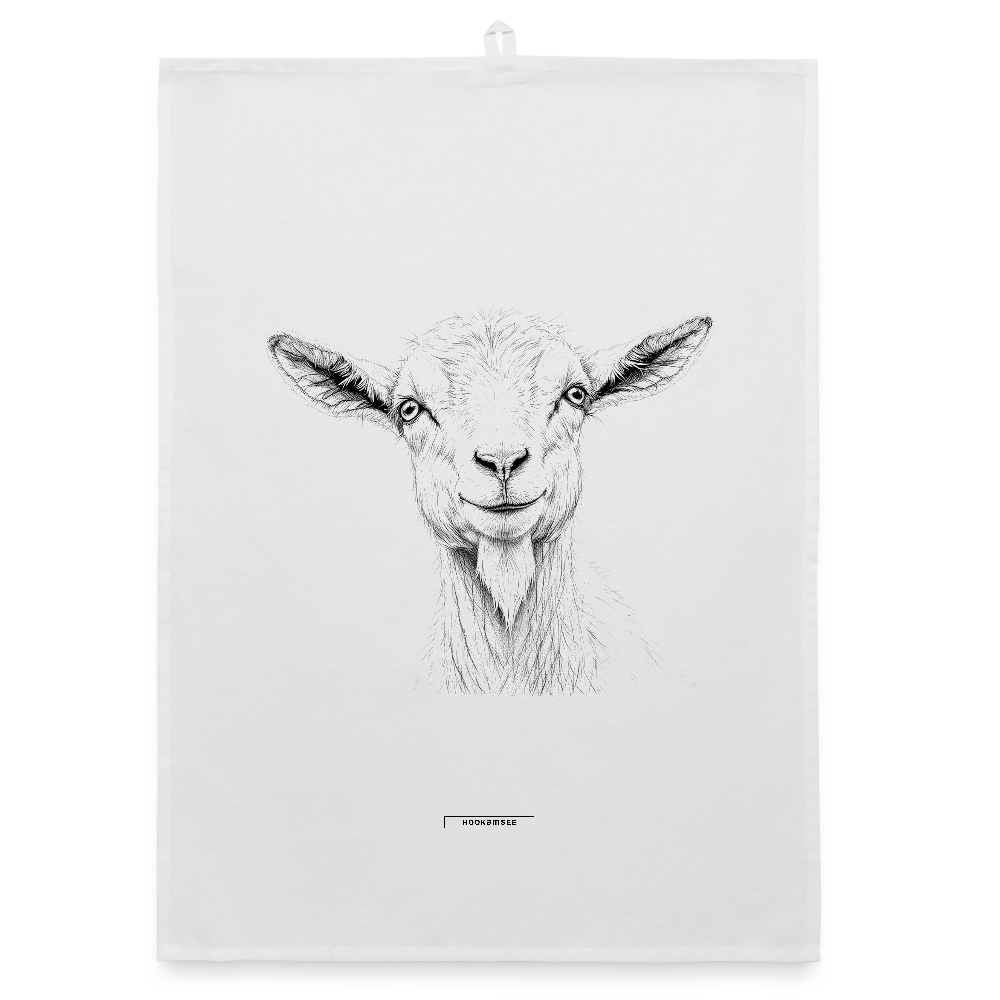 FAUNA ZIEGE Organic Geschirrtuch / Stoffserviette - Weiß