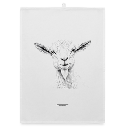FAUNA ZIEGE Organic Geschirrtuch / Stoffserviette - Weiß