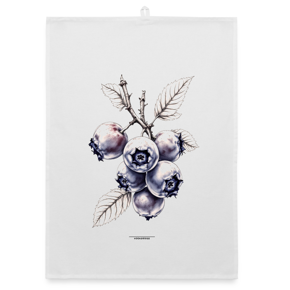 FLORA HEIDELBEEREN Organic Geschirrtuch / Stoffserviette - Weiß