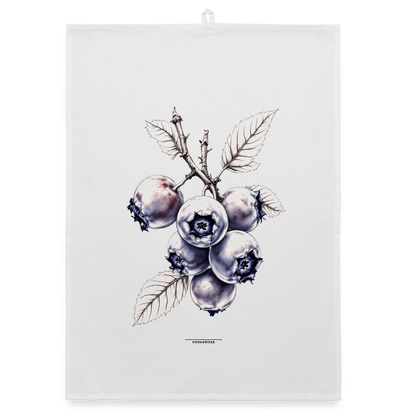 FLORA HEIDELBEEREN Organic Geschirrtuch / Stoffserviette - Weiß