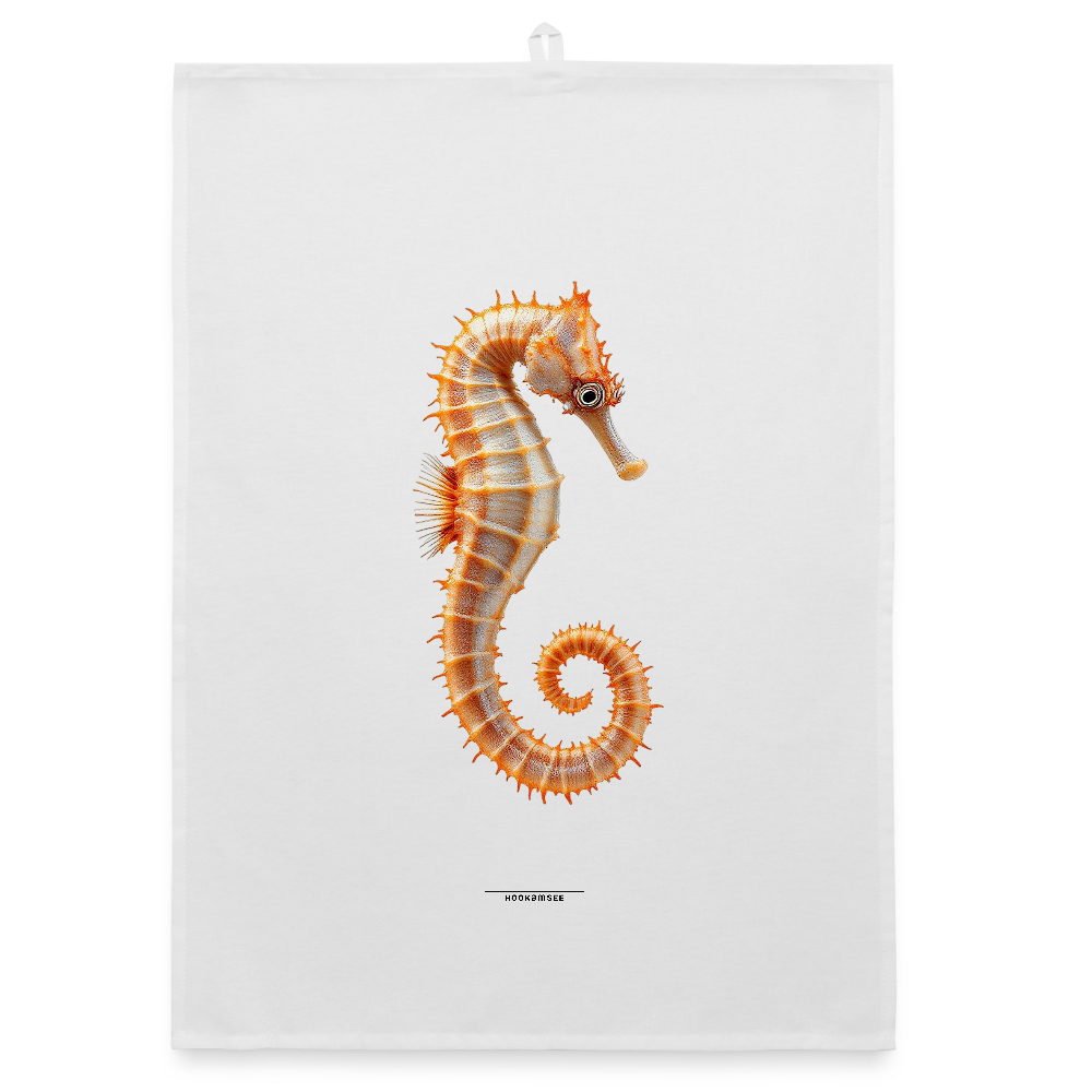 AQUA SEAHORSE SAND Organic Geschirrtuch / Stoffserviette - Weiß