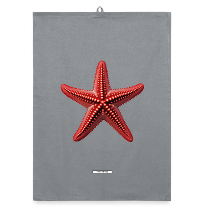 AQUA STARFISH RED Organic Geschirrtuch / Stoffserviette - Grau