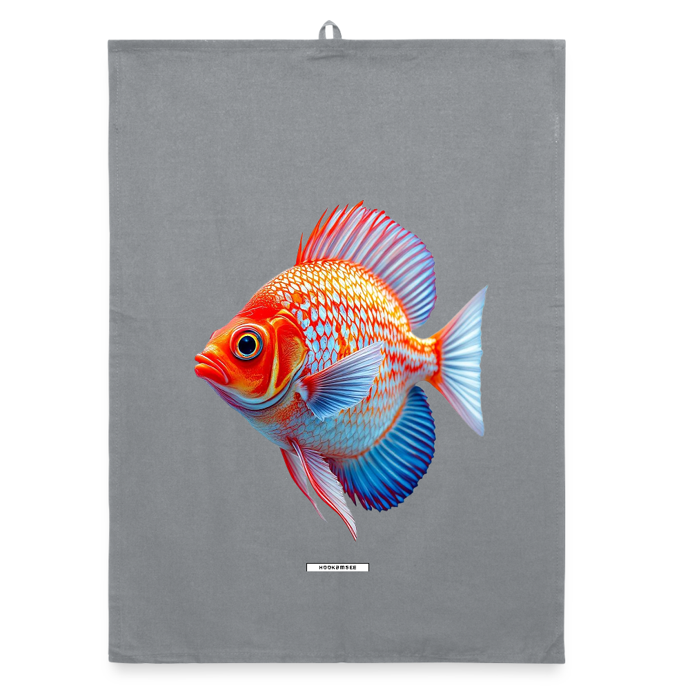 AQUA CORAL WAVE Organic Geschirrtuch / Stoffserviette - Grau