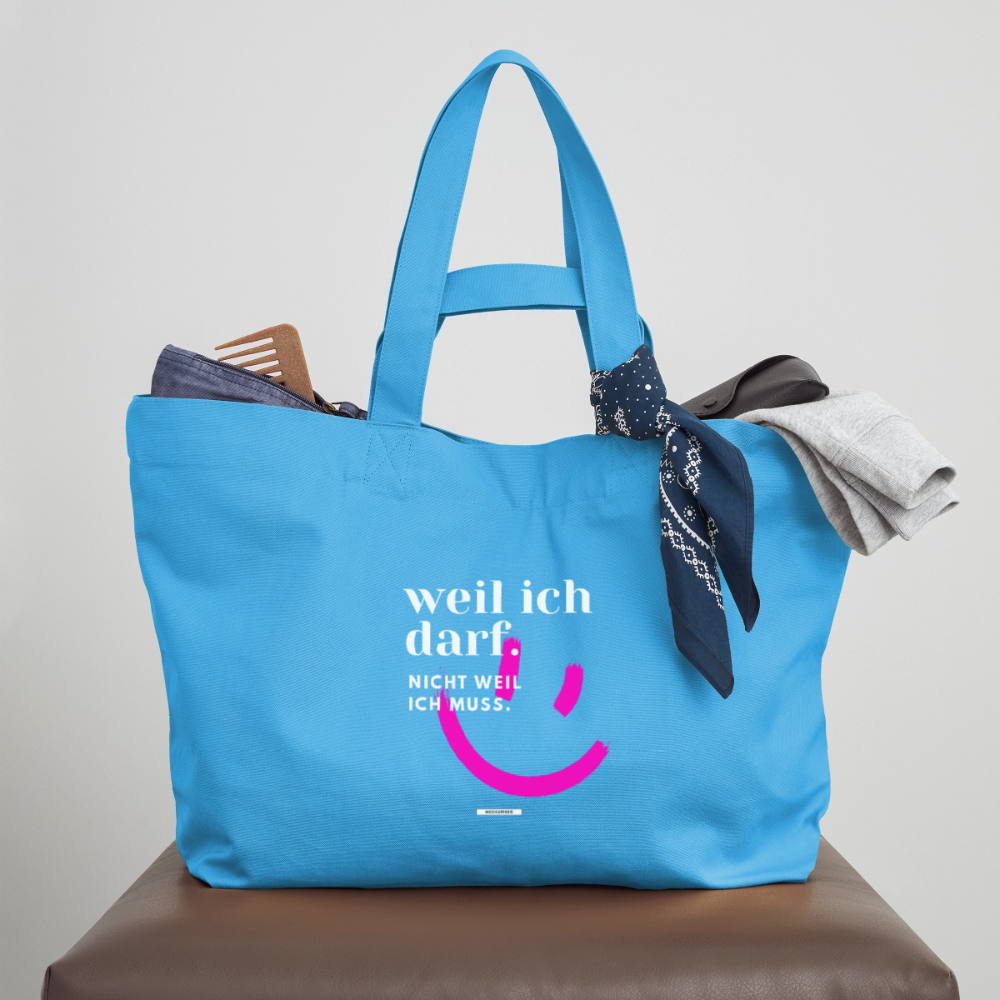 Große Shopping Bag True Talk „Weil ich darf“ #161 - Aquablau