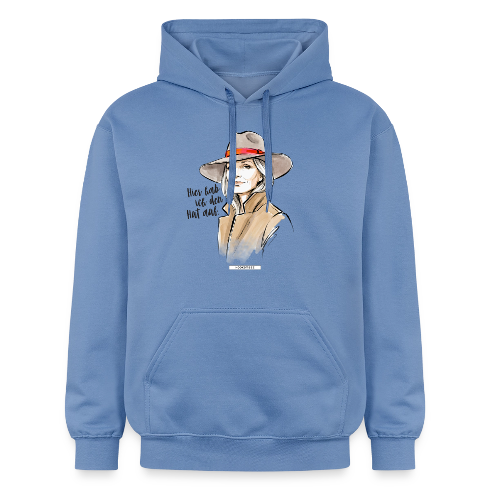 Hoodie Hier hab ich den Hut auf. - Carolina Blue