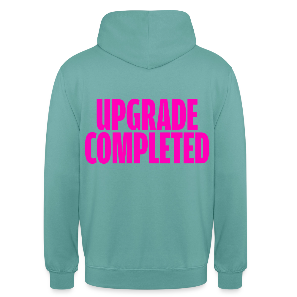 Unisex Hoodie „UPGRADE COMPLETED“ - Pastelltürkis