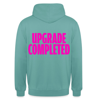 Unisex Hoodie „UPGRADE COMPLETED“ - Pastelltürkis