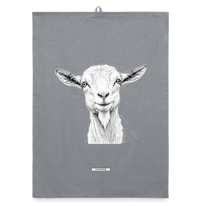 FAUNA ZIEGE Organic Geschirrtuch / Stoffserviette - Grau