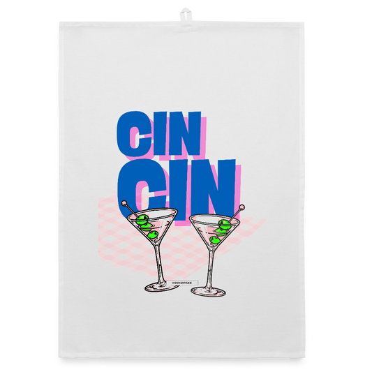 KITCHEN VIBES CIN CIN Organic Geschirrtuch / Stoffserviette - Weiß