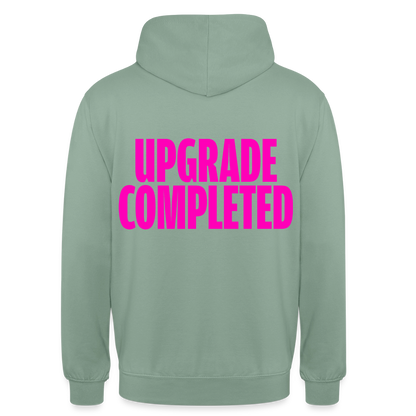 Unisex Hoodie „UPGRADE COMPLETED“ - Graugrün