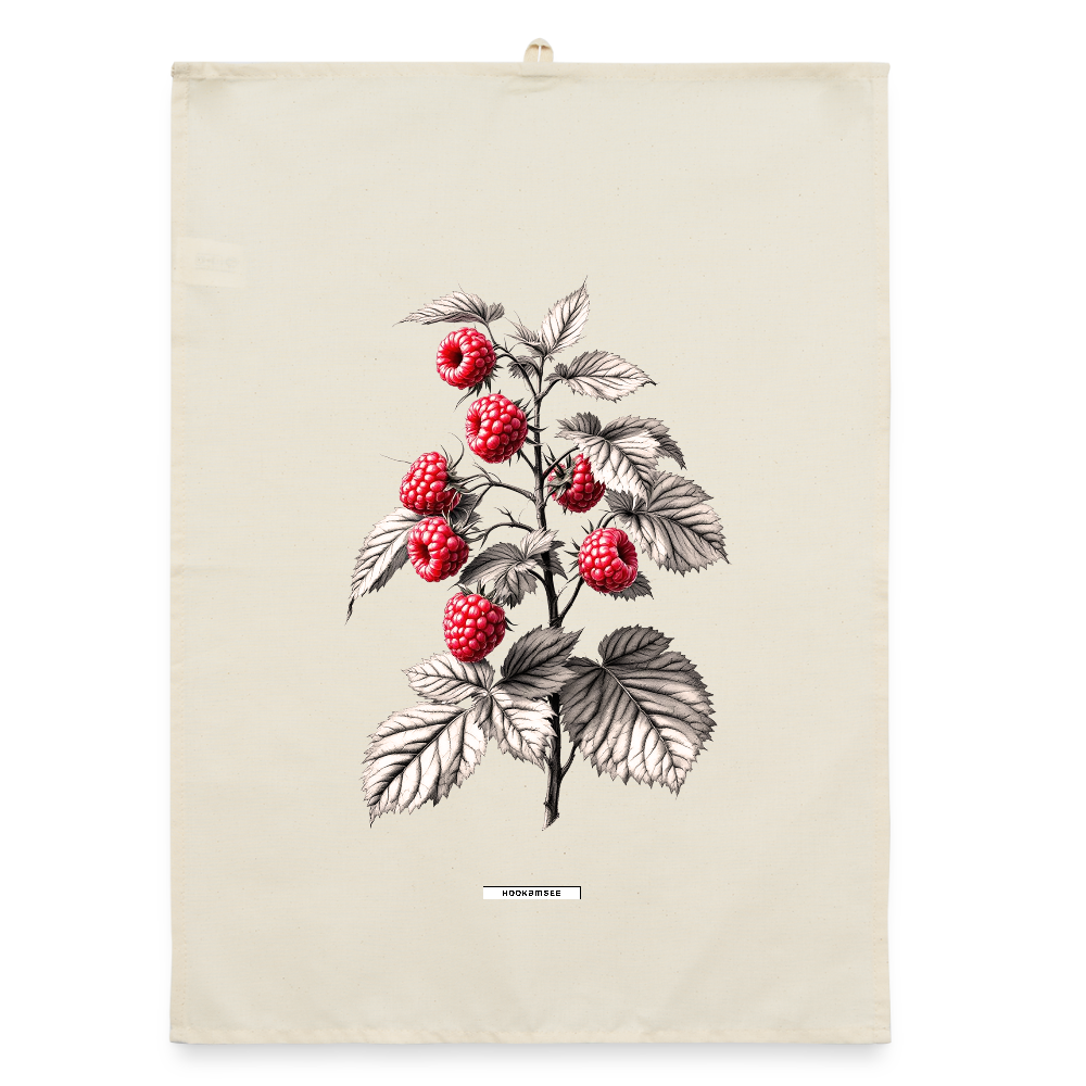 FLORA HIMBEEREN Organic Geschirrtuch / Stoffserviette - Natur