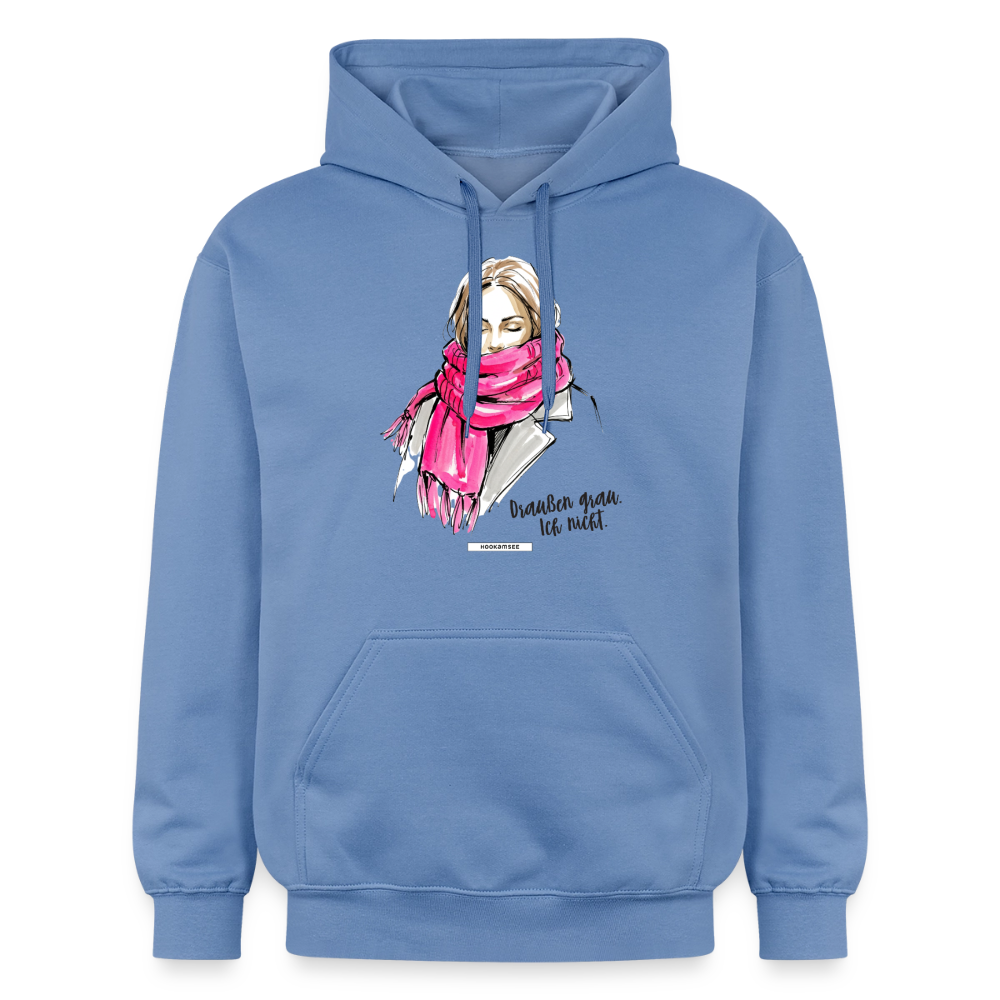 Hoodie Draußen grau. Ich nicht. - Carolina Blue
