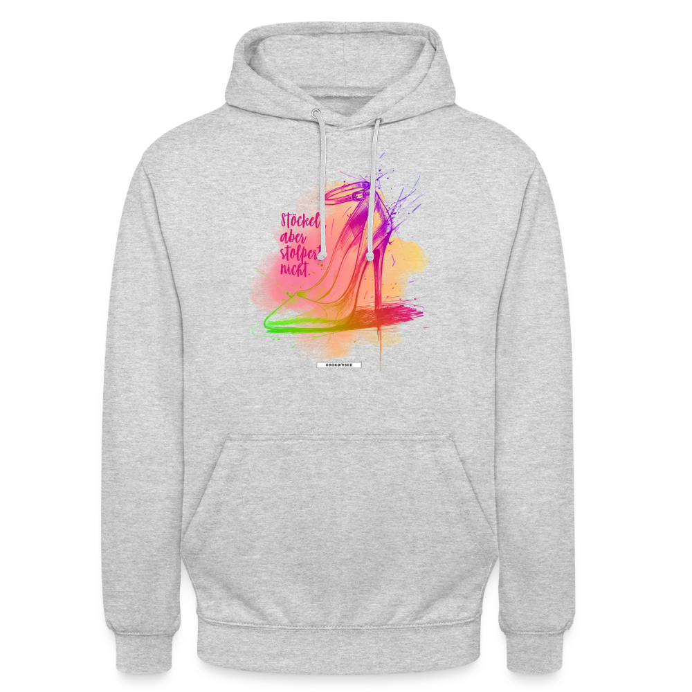 Hoodie Shine – Stöckelt, aber stolpert nicht. - Hellgrau meliert