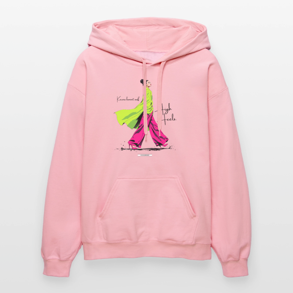Hoodie Karma kommt auf High Heels - Hellrosa