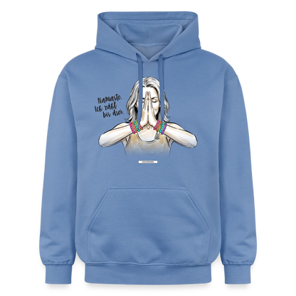 Hoodie Namaste. Ich zähl bis drei. - Carolina Blue