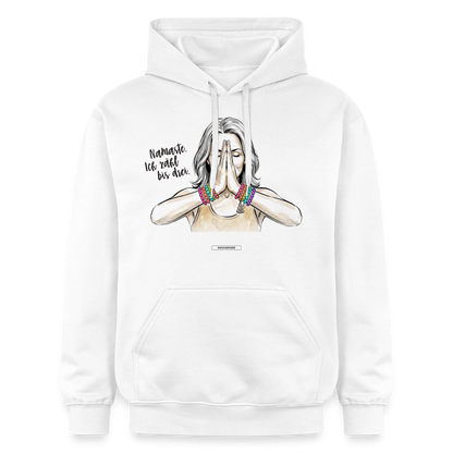 Hoodie Namaste. Ich zähl bis drei. - Weiß