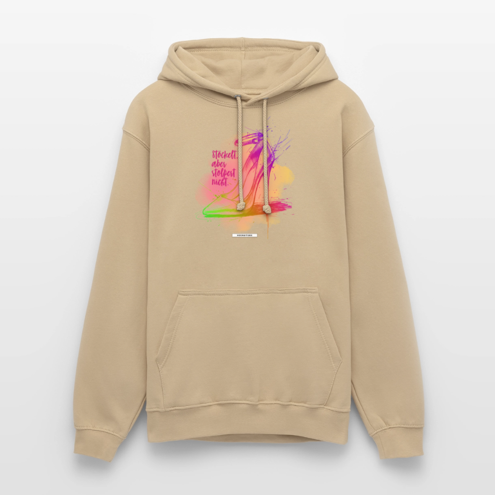 Hoodie Shine – Stöckelt, aber stolpert nicht. - Beige