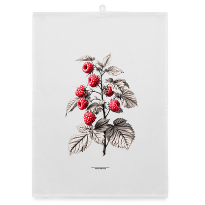 FLORA HIMBEEREN Organic Geschirrtuch / Stoffserviette - Weiß