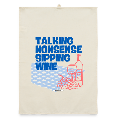 KITCHEN VIBES TALKING NONSENSE Organic Geschirrtuch / Stoffserviette - Natur