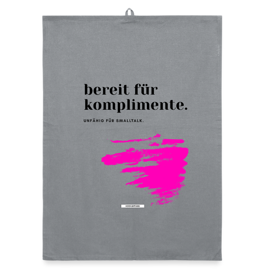 TRUE TALK #16 Organic Geschirrtuch / Stoffserviette - Grau