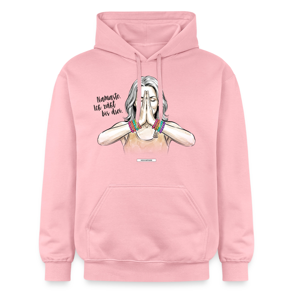 Hoodie Namaste. Ich zähl bis drei. - Hellrosa