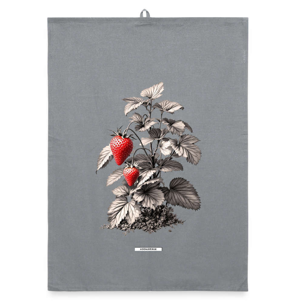 FLORA ERDBEEREN Organic Geschirrtuch / Stoffserviette - Grau