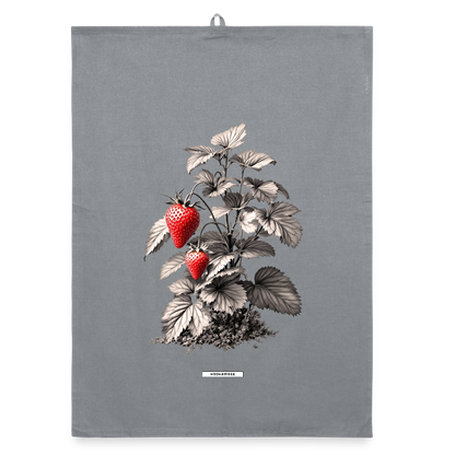 FLORA ERDBEEREN Organic Geschirrtuch / Stoffserviette - Grau