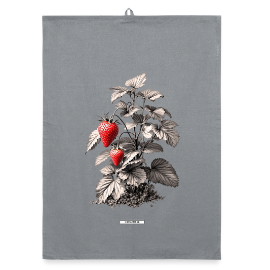 FLORA ERDBEEREN Organic Geschirrtuch / Stoffserviette - Grau