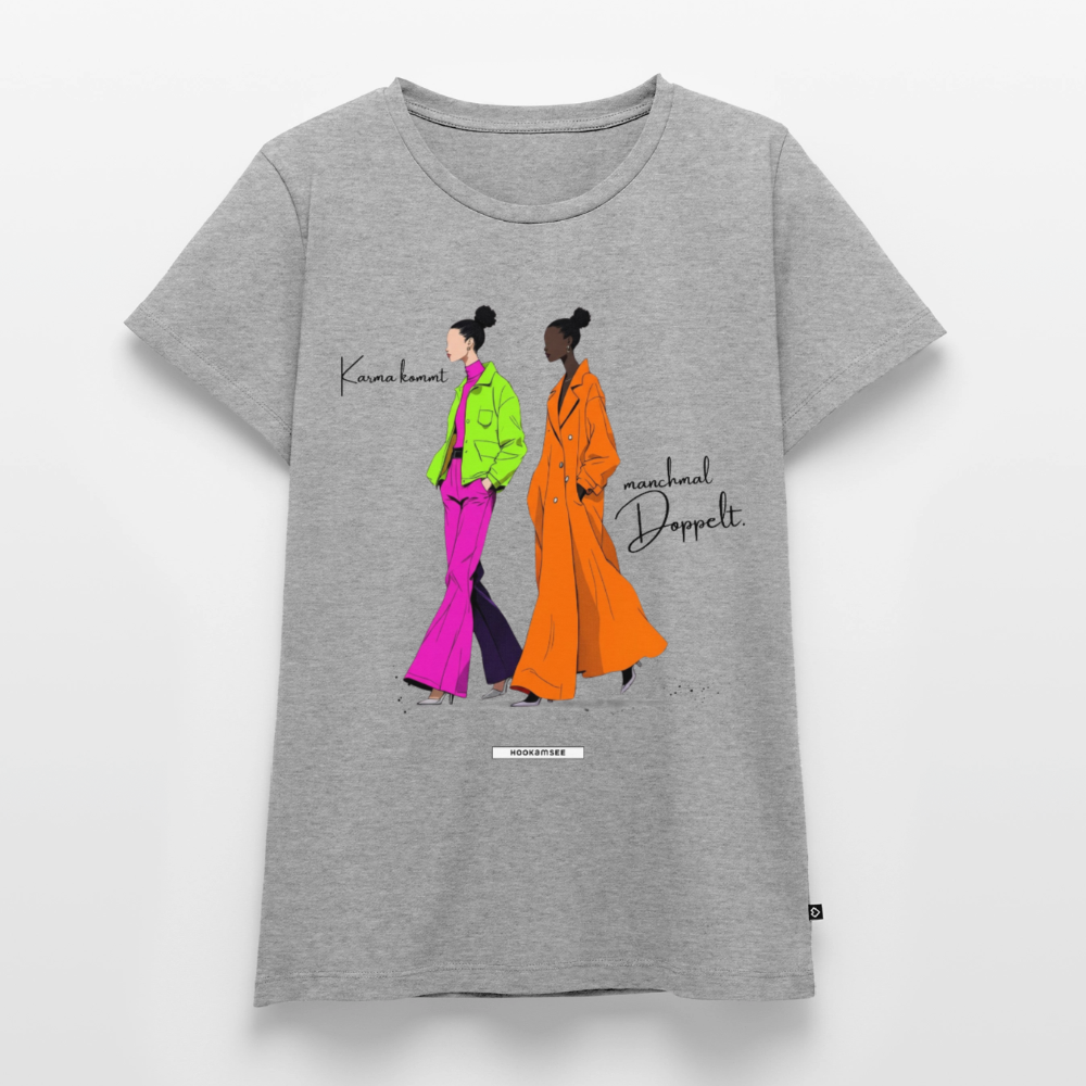 Shirt Karma kommt manchmal doppelt. - Grau meliert