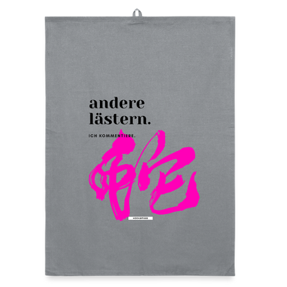 TRUE TALK #8 Organic Geschirrtuch / Stoffserviette - Grau