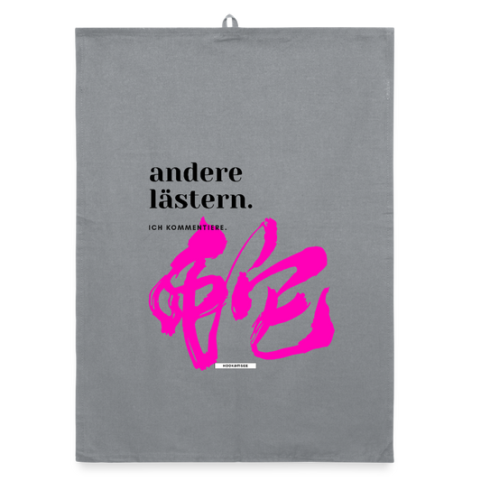 TRUE TALK #8 Organic Geschirrtuch / Stoffserviette - Grau