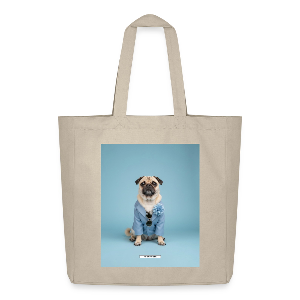 Große Shopping Bag Styled Dogs – Mops - Cremebeige