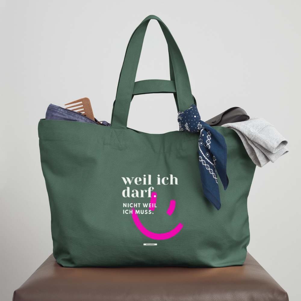 Große Shopping Bag True Talk „Weil ich darf“ #161 - Tiefes Teal 