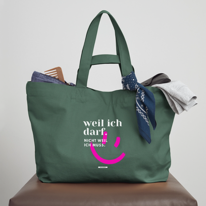 Große Shopping Bag True Talk „Weil ich darf“ #161 - Tiefes Teal 