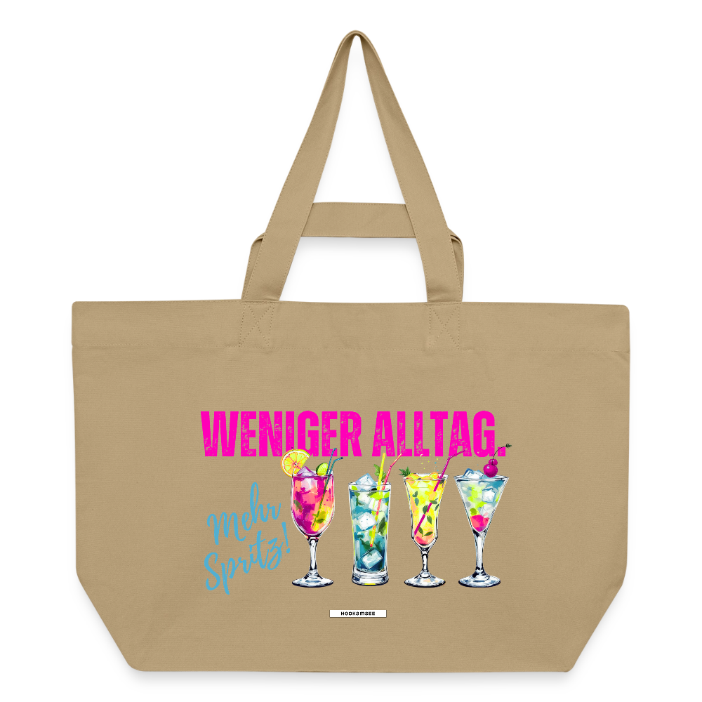 Große Shopping Bag "Weniger Alltag. Mehr Spritz!" #168 - Karamell 