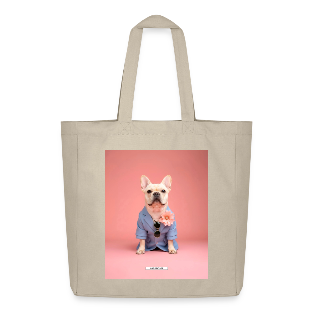 Große Shopping Bag Styled Dogs – Frenchie - Cremebeige