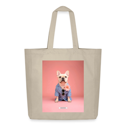 Große Shopping Bag Styled Dogs – Frenchie - Cremebeige