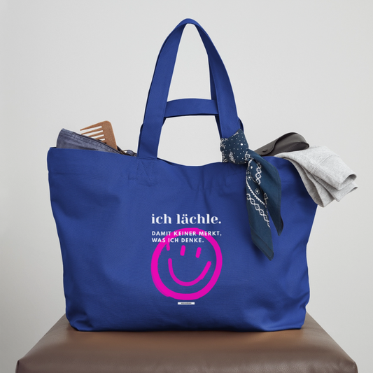 Große Shopping Bag True Talk „Ich lächle“ #158 - Dunkelblau